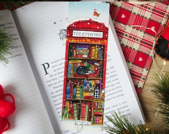 Bookmark "The winter literary cabin" - Art Print - watercolor illustration