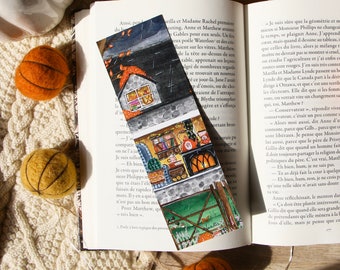 Lesezeichen „Cottage in the rain“ – Kunstdruck – Aquarell-Illustration