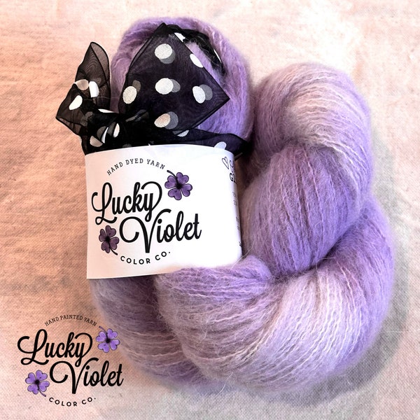 OOAK #225_4 hand painted Indie dyer knitting yarn single ply Fingering Weight yarn Lucky Violet Color Co Baby Alpaca Merino Cotton Blend