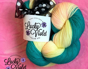 OOAK 713-6 Sock or Brioche Kit Hand Dyed / Painted Indie Sock Yarn from Lucky Violet Color Co