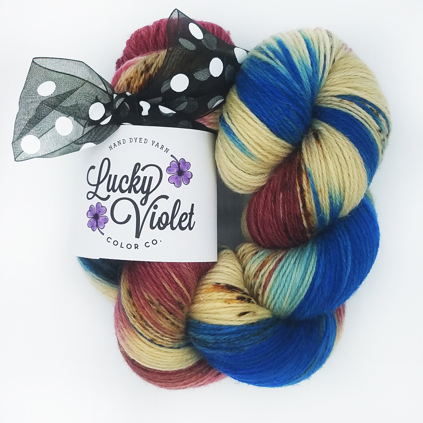 Painted Indie Sock Yarn from Lucky Violet Color Co OOAK #2-004 Hand Dyed