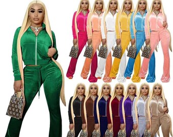 Velour Tracksuit - Etsy