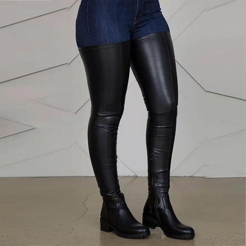 Leather thigh hotsell highs