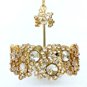 1960s Germany, Exquisite 24k Gilt Brass and Swarovski Crystal Encrusted Chandelier by Palwa