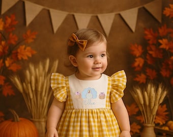 thanksgiving smock dress Thankful Smocked Girls Bubble Outfit