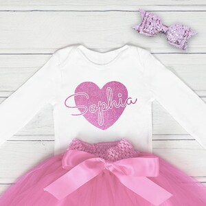 Personalized Valentine Day Bubble Dress,First Valentine Day Outfit Set,Valentines Day Girl Tutu Dress Glitter Heart, Sibling Matching Outfit