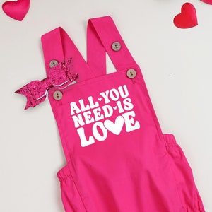 1St Valentine Day Bubble Romper, Glitter Headband Matching With Pink Romper, Smocked Valentine Dress, Baby Girl Valentine Outfit Sets