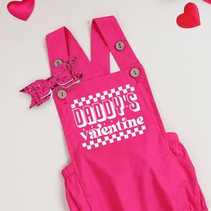 1St Valentine Day Bubble Romper, Glitter Headband Matching With Pink Romper, Smocked Valentine Dress, Baby Girl Valentine Outfit Sets