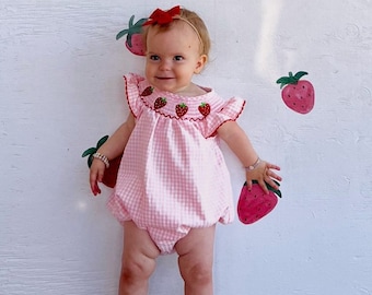 FLUFFY BABY ROMPER| Red Flower Strawberry Sequin Baby Dresses | Baby Birthday Outfit | Gift For Baby Girls | Fruit Print Elegant Baby Dress