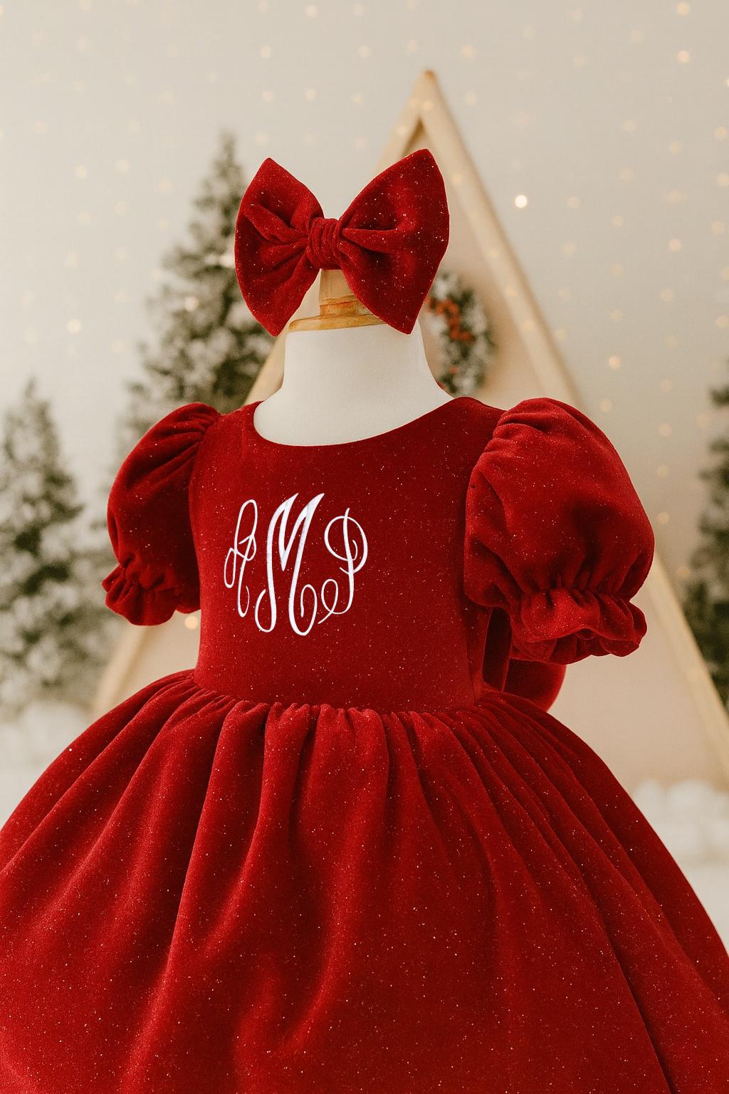 Green Velvet Infant Dress - Etsy