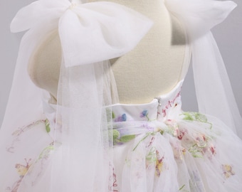 Bohemian White Flower Girl Dress, Rustic Tulle Wedding Dress, Will You Be My Flower Girl Proposal, Boho Dresses, Enchanted Fairy Embroidery