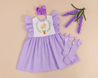 Vestido de conejito de Pascua para niñas y niños pequeños, vestido