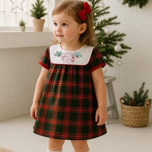 girls christmas dress smocked plaid holiday party Fiona Christmas Tartan Smocked Dress Lillie & Lilah