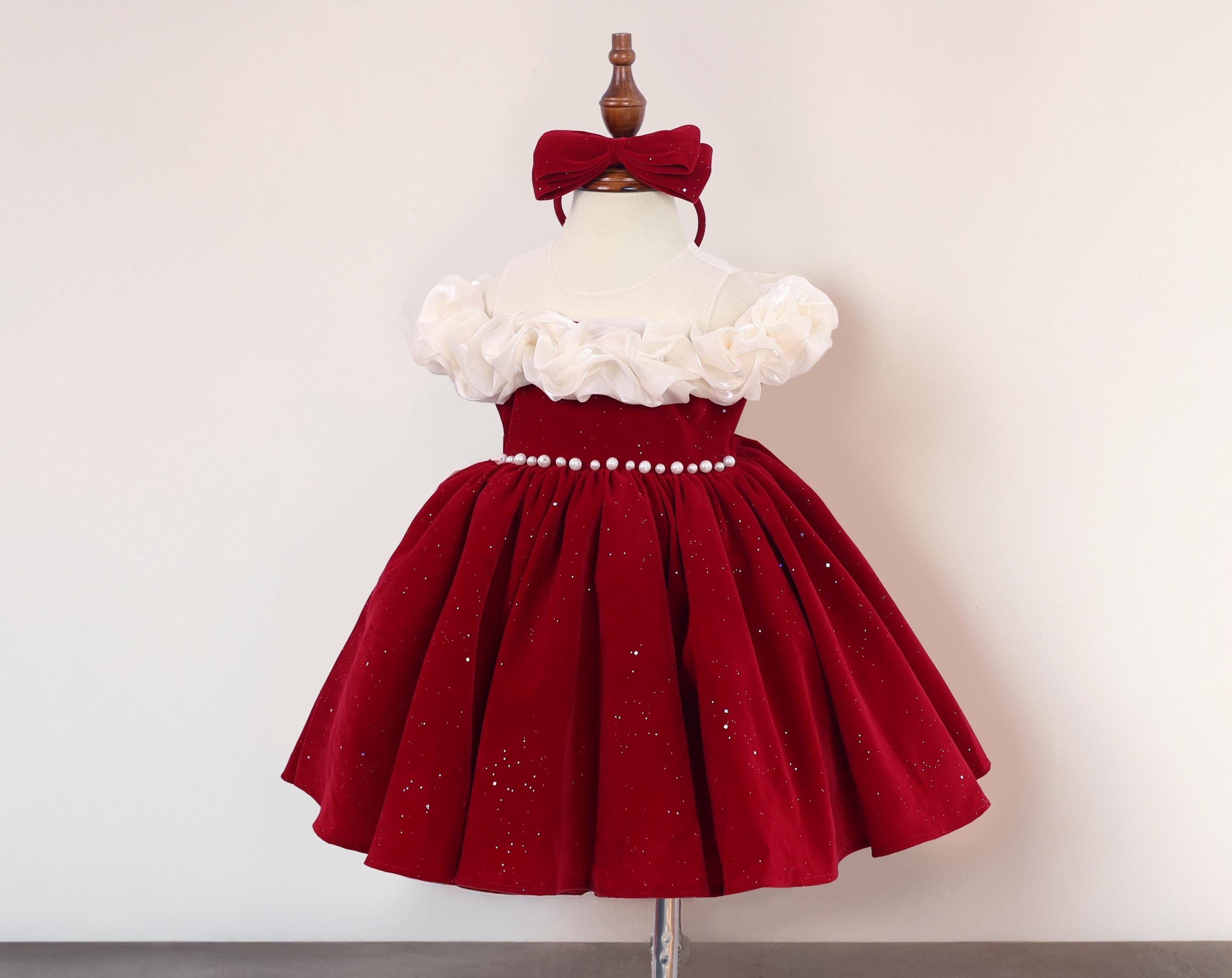 white christmas dresses Cute Baby Girl Sequin Dress Toddler Birthday Party Princess Dress, White / 9-10 Years (150cm) main image 1