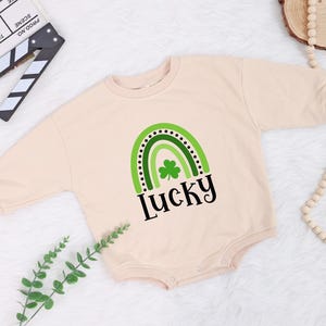 Personalized St. Patrick&#39;s Day Baby Sweaters, Shamrock New Born Outfit, St.Patrick&#39;s Day Girl Outfit, 4 Leaf Clover Gift, Lucky Charm Baby