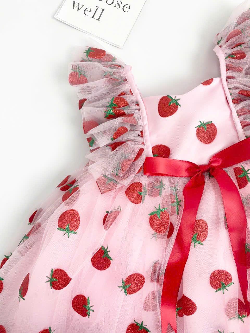 strawberry first birthday dress Berry Outfit, Personalized Baby Girl Dress, Sweet One Baby Dress, Baby Shower Gift, Birthday Strawberry Perfect for cake smash CARRYOVER $795 Rickie Freeman For Color:As Picture:Black/Dusty Rose