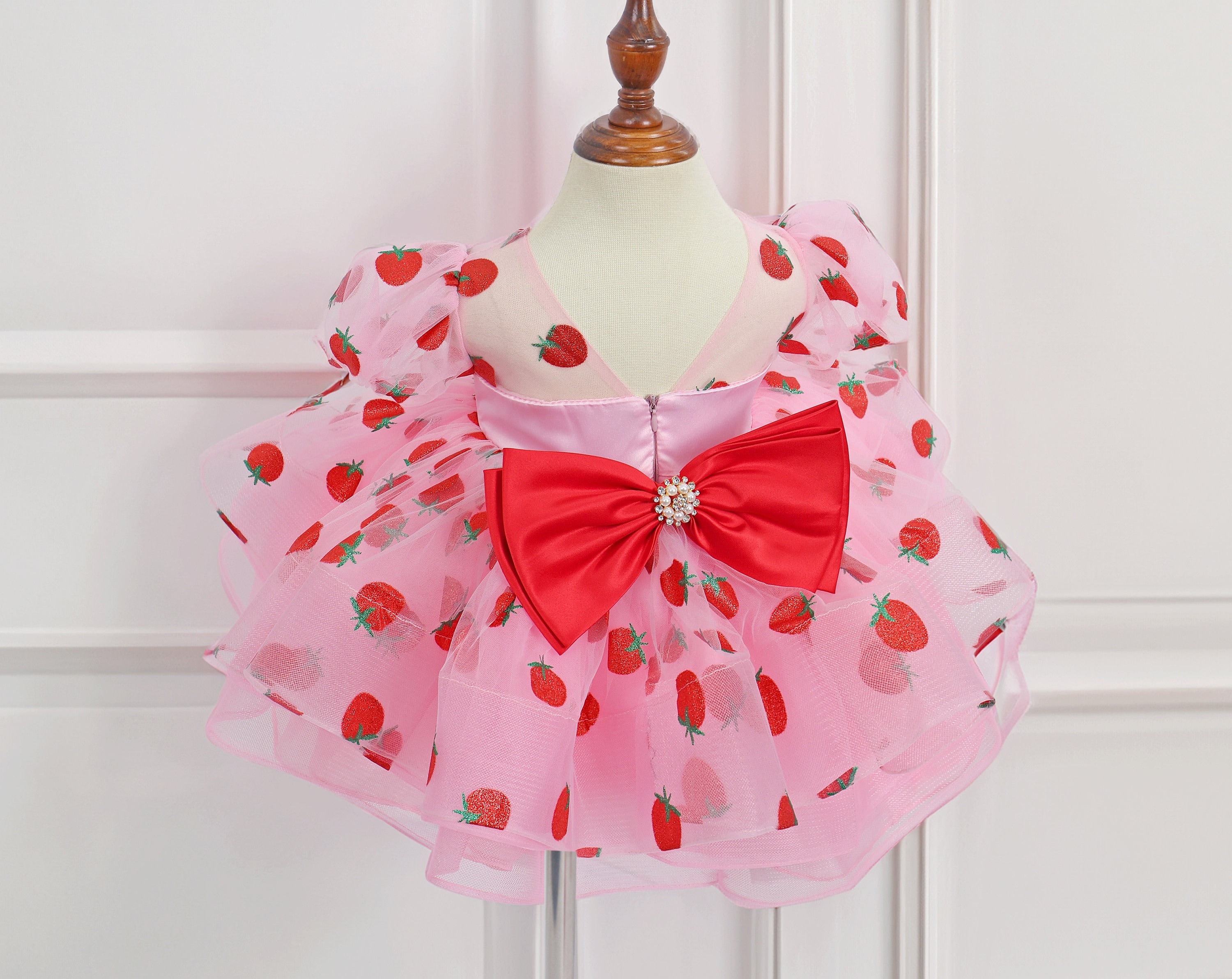 berry first birthday dress Strawberry First Birthday Smocked Romper: Berry 1st Baby Girl Outfit