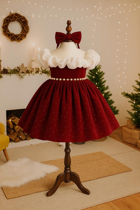 white christmas dresses Girl Christmas Dress Girl Party Dress Toddler Birthday Sequin Fluffy G –  marryshe