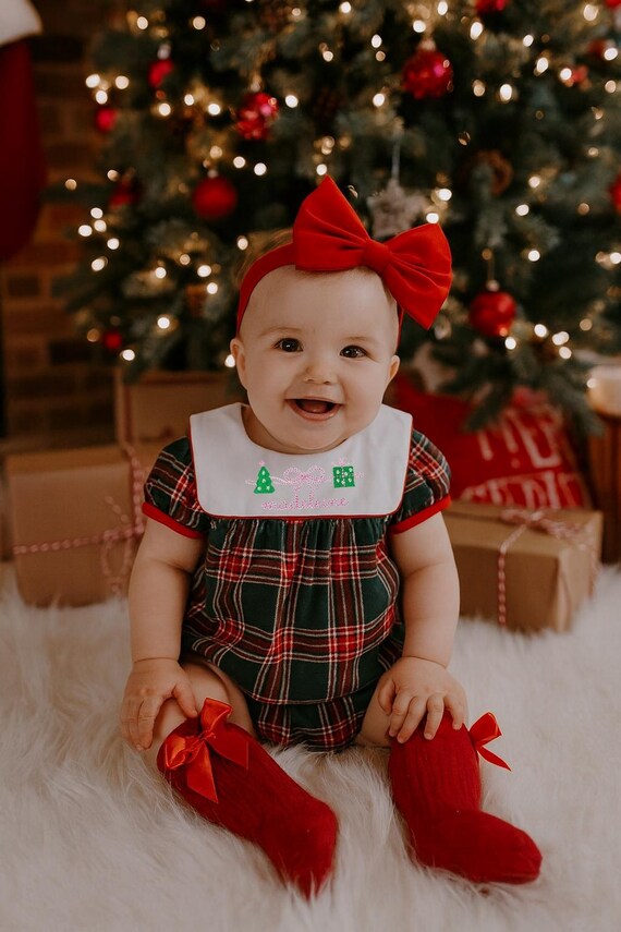 newborn plaid christmas dress Swaddle and Hat Set – Milkmaid Goods Red Plaid Christmas Gown for
