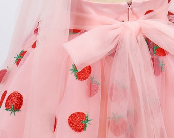 FLUFFY Baby Dress | Red Flower Strawberry Sequin Baby Dresses | Baby Birthday Outfit | Gift For Baby Girls | Fruit Print Elegant Baby Dress FLUFFY Baby Dress | Red Flower Strawberry Sequin Baby Dresses | Baby Birthday Outfit | Gift For Baby Girls | Fruit Print Elegant Baby Dress