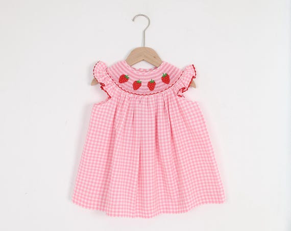Birthday Strawberry Romper Bubble, Smocked Romper, Berry First ...