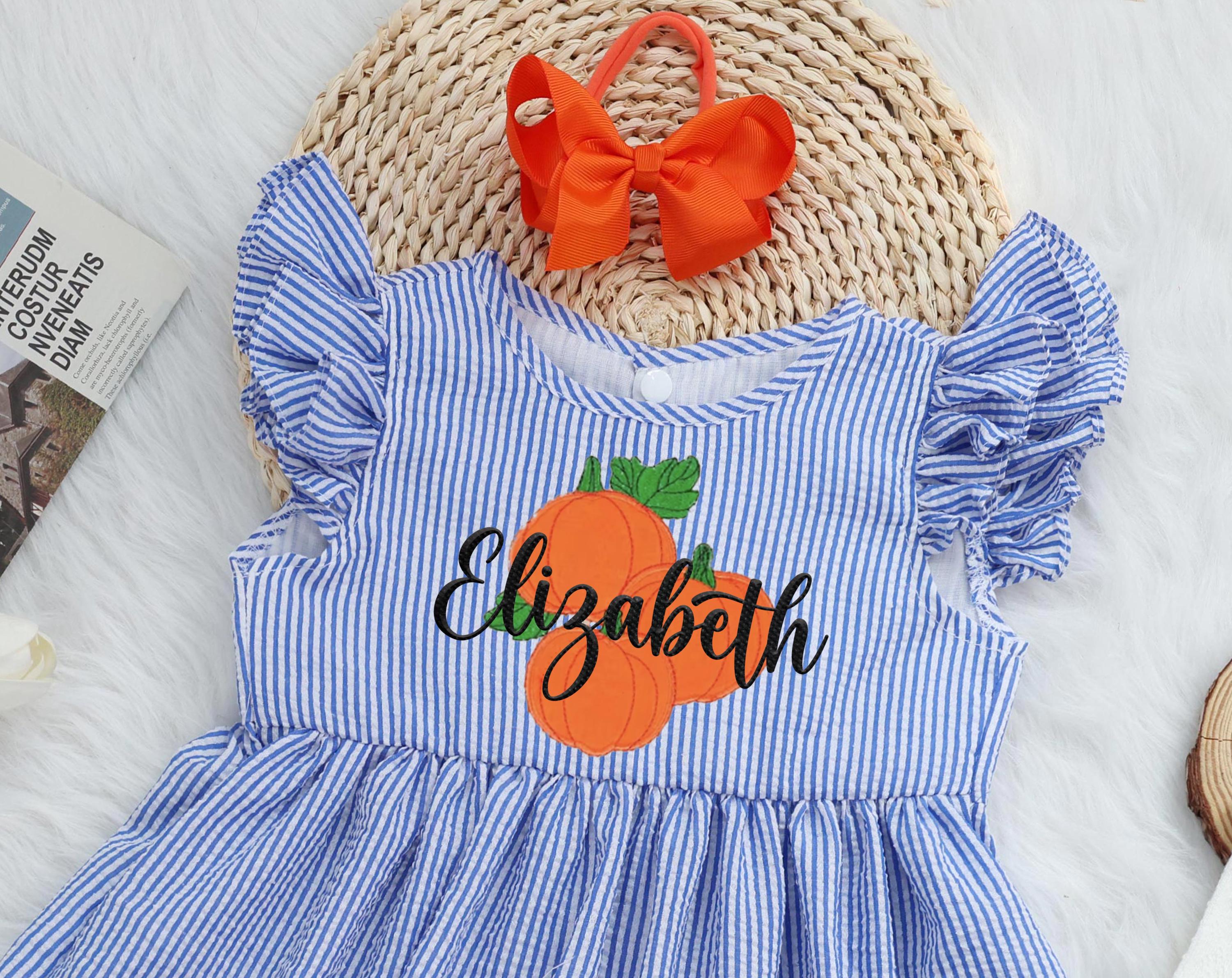 smocked pumpkin dress Patchwork Toddler calf length if ordering current size. Girl's Smocked Floral Pumpkin Dress