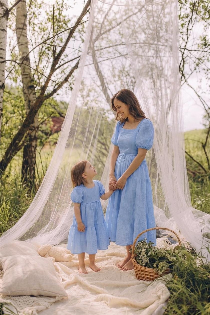 princess polly baby blue dress Boho Floral Maxi Dress, Women Long Dress, Mummy and Me Outfit, Girl Dress,  Matching Summer Dresses