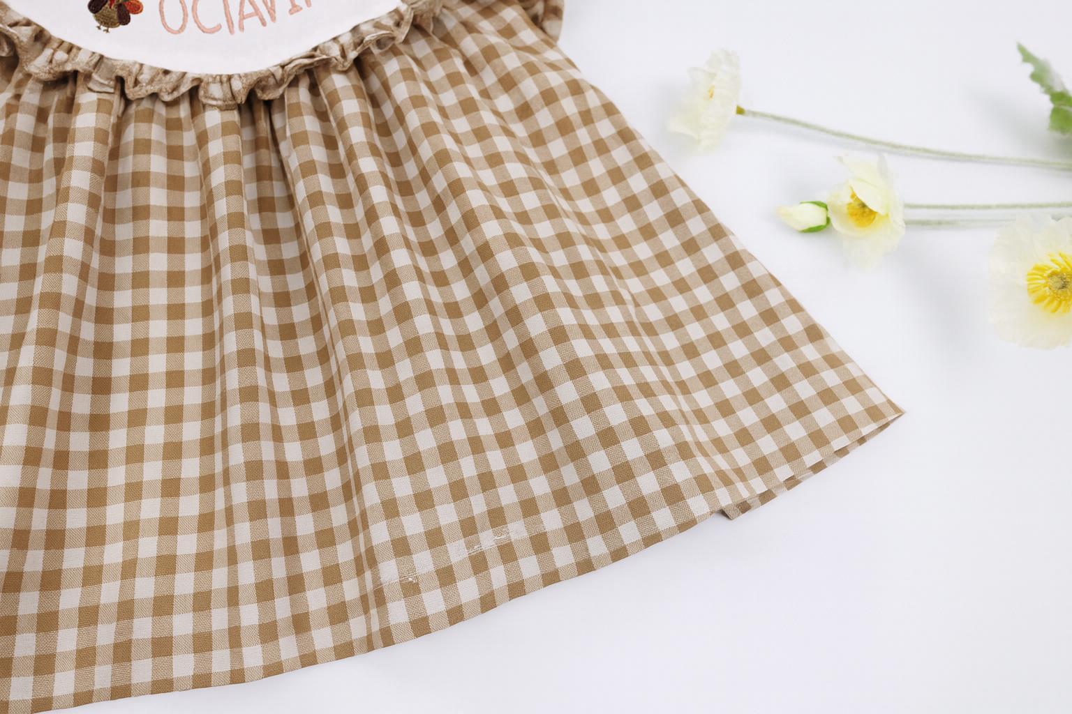 brown gingham dress baby GINGHAM RUFFLE DRESS