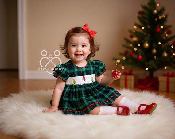 Personalized Green Christmas Bubble and Dress, Smocked Christmas Dress,  Smocked Christmas With Gingerbread Santa Candy Cane Christmas Tree - Etsy