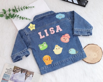 Vestes en jean personnalisées pour enfants Vestes en jean personnalisées Veste en jean personnalisée pour fille Vestes en jean personnalisées pour bébé Veste en jean personnalisée Nom pour tout-petit