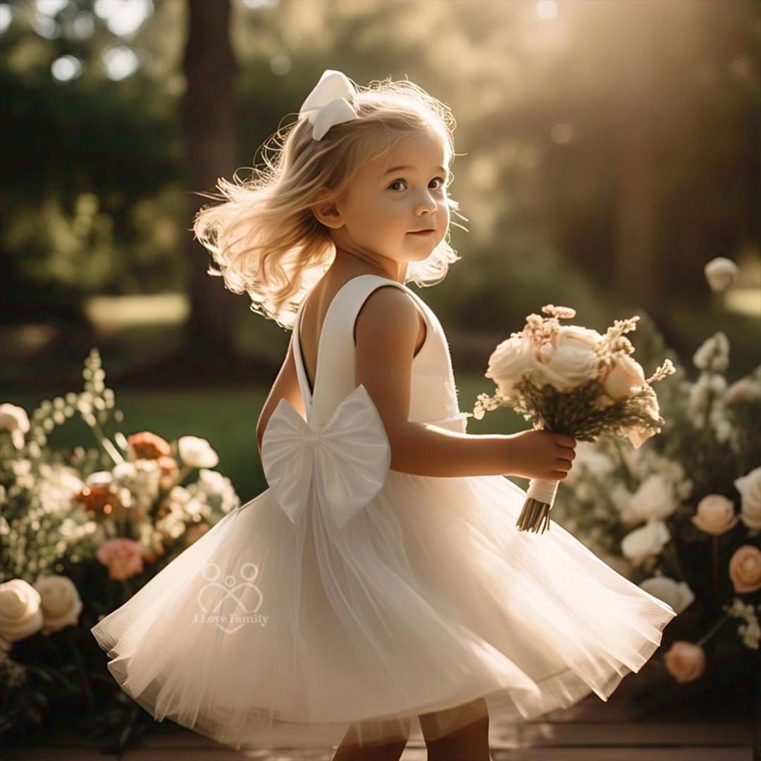 Ivory Layers Tulle Elegant Wedding Summer Communion Baptism