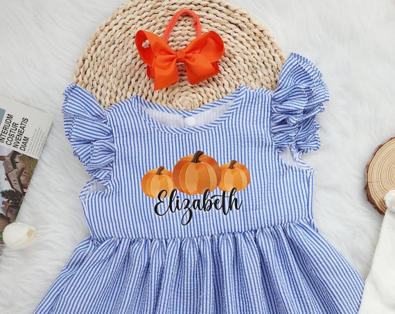 embroidered pumpkin dress Girl's Jane Be Little Pumpkin Embroidered Dress in Green size 8
