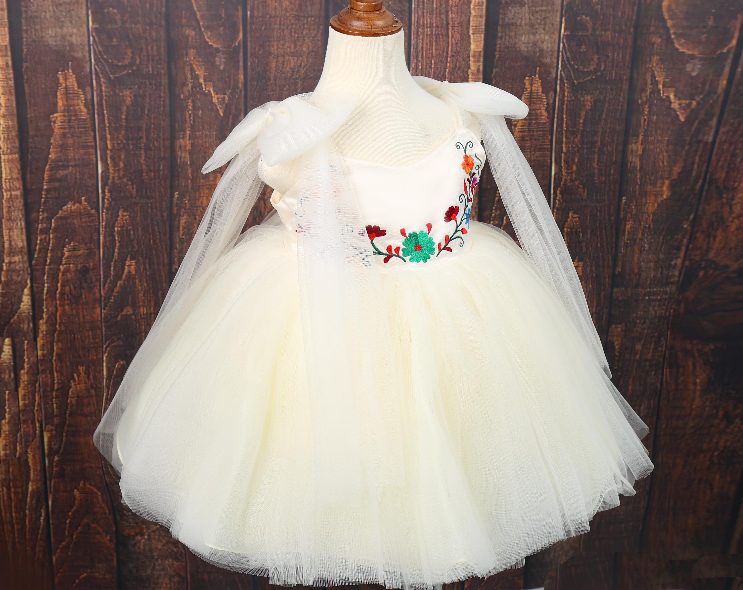 white christmas dresses Hannibal Laguna Silk Spanish Communion Gown R301 Pre-Order 10 / Beige main image 1