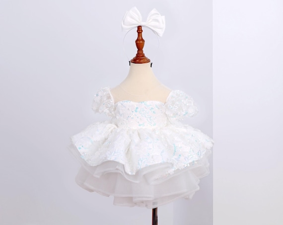 White First Birthday Dress Baby Girl Toddler Fancy Lace Dress Puffy Purple Sparkle Birthday Party Dress Pageant Toddler Special Occasion White First Birthday Dress Baby Girl Toddler Fancy Lace Dress Puffy Purple Sparkle Birthday Party Dress Pageant Toddler Special Occasion