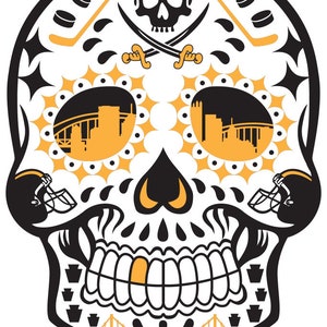 Pittsburgh Sugar Skull Sticker