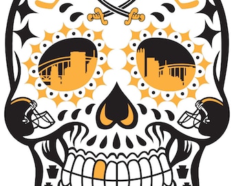 Pittsburgh Sugar Skull Sticker