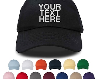 Personalized Embroidered Baseball Cap, Custom Text Unisex Hat, Adjustable Hat