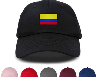 Colombia Flag Embroidered Unisex Baseball Cap, Adjustable Hat