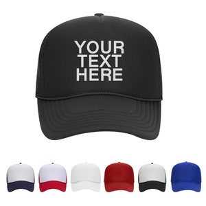 Personalized Embroidered Trucker Hat: Custom Text, Adjustable Snapback