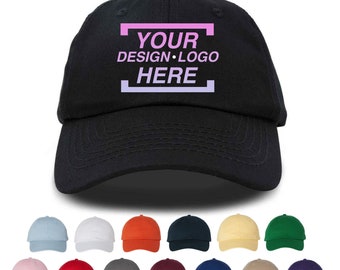Custom Logo Design Embroidered Unisex Baseball Cap, Adjustable Hat, Dad Hat, Personalized Hat