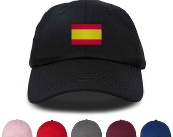 Spain Flag Embroidered Unisex Baseball Cap, Adjustable Hat