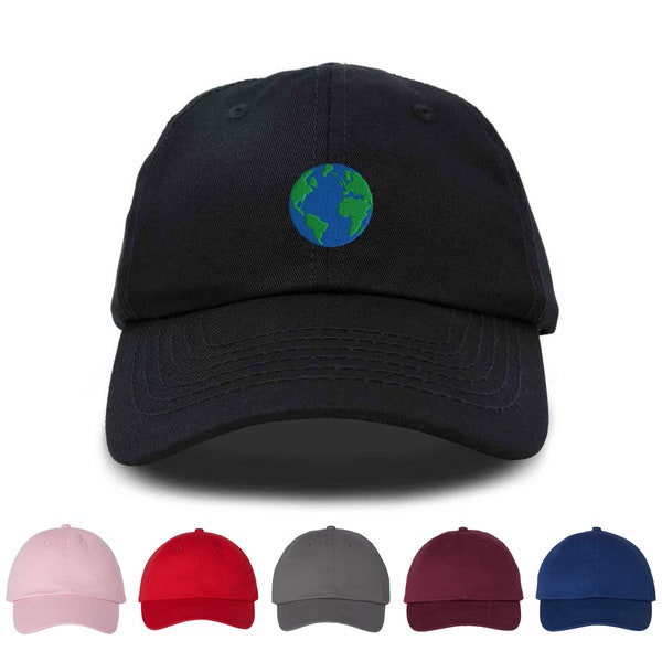 Earth Embroidered Unisex Baseball Cap, Adjustable Hat