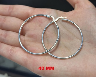 Orecchini A Cerchio In Argento Sterling 925 Massiccio Da 25 Mm, 30 - Foto 2