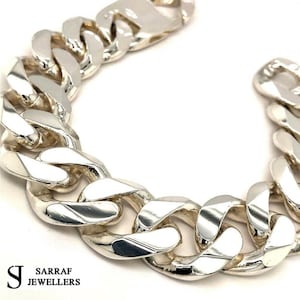 Classic Solid 925 Sterling Silver Curb Bracelet for Men | Timeless Style | Solid Heavy Brand New | 20MM 129GR