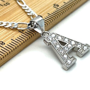 Personalisierter Anfangsbuchstabe Anhänger | Sterling Silber Halskette Charm | A bis Z | 925 Gestempelt