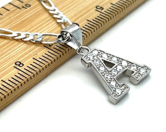Personalized Initial Letter Pendant | Sterling Silver Necklace Charm | A to Z | 925 Stamped