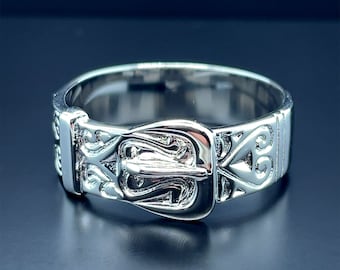 Vintage Simon Belt Leather Silver Ring Avant Garde Equestrian M‎ Adjustable Rare Vintage avant garde belt - Gem main image 2