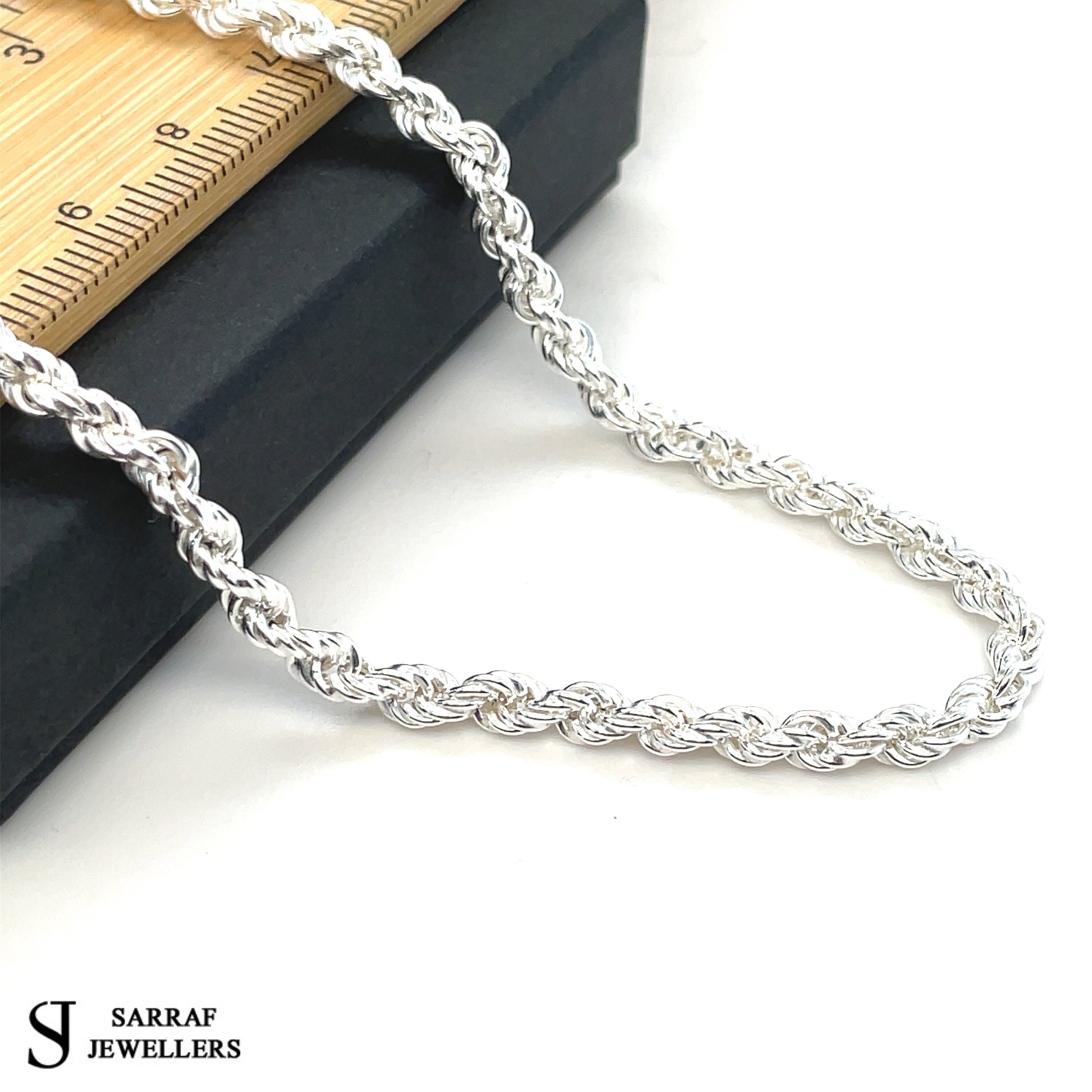 Rope design silver chain deals