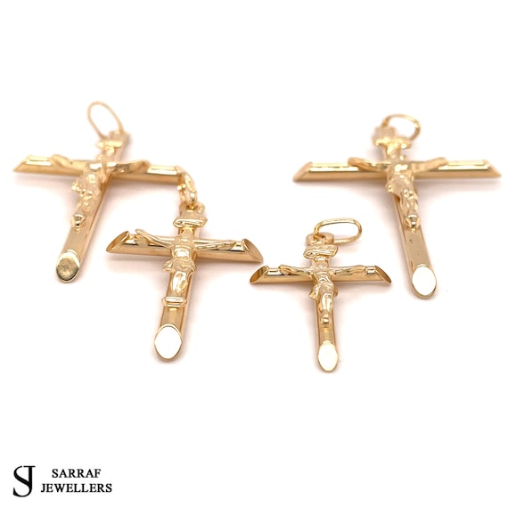 9ct gold crucifix sales and chain