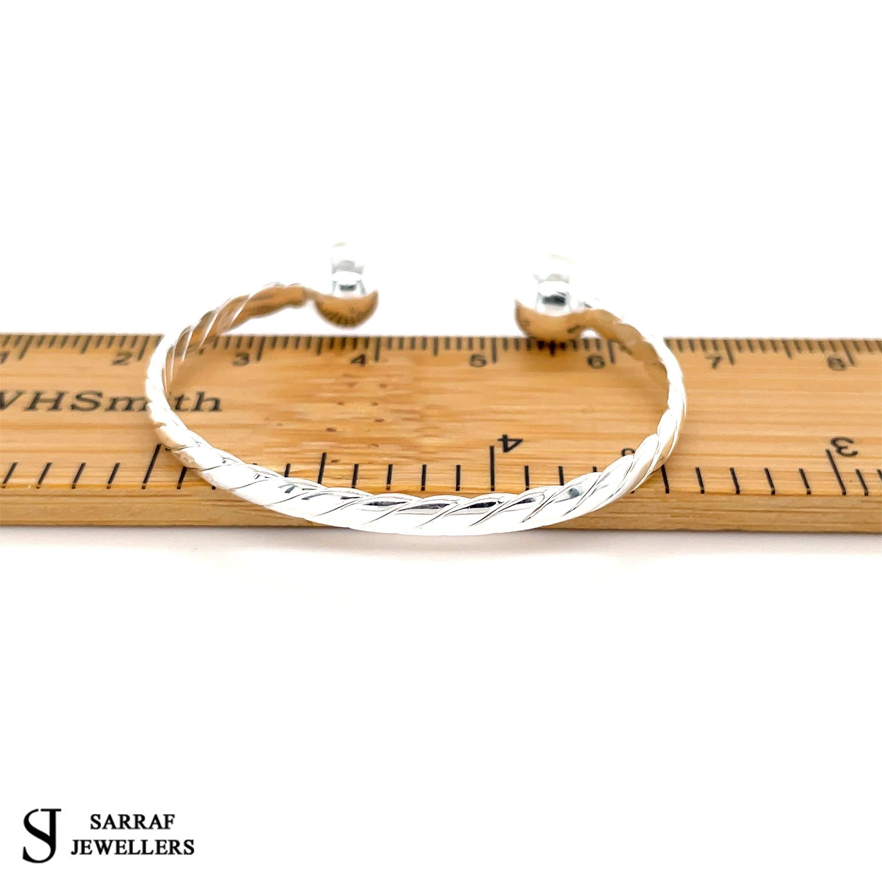 Sterling Silver Baby Twisted Torc Bangle | Timeless Elegance for
